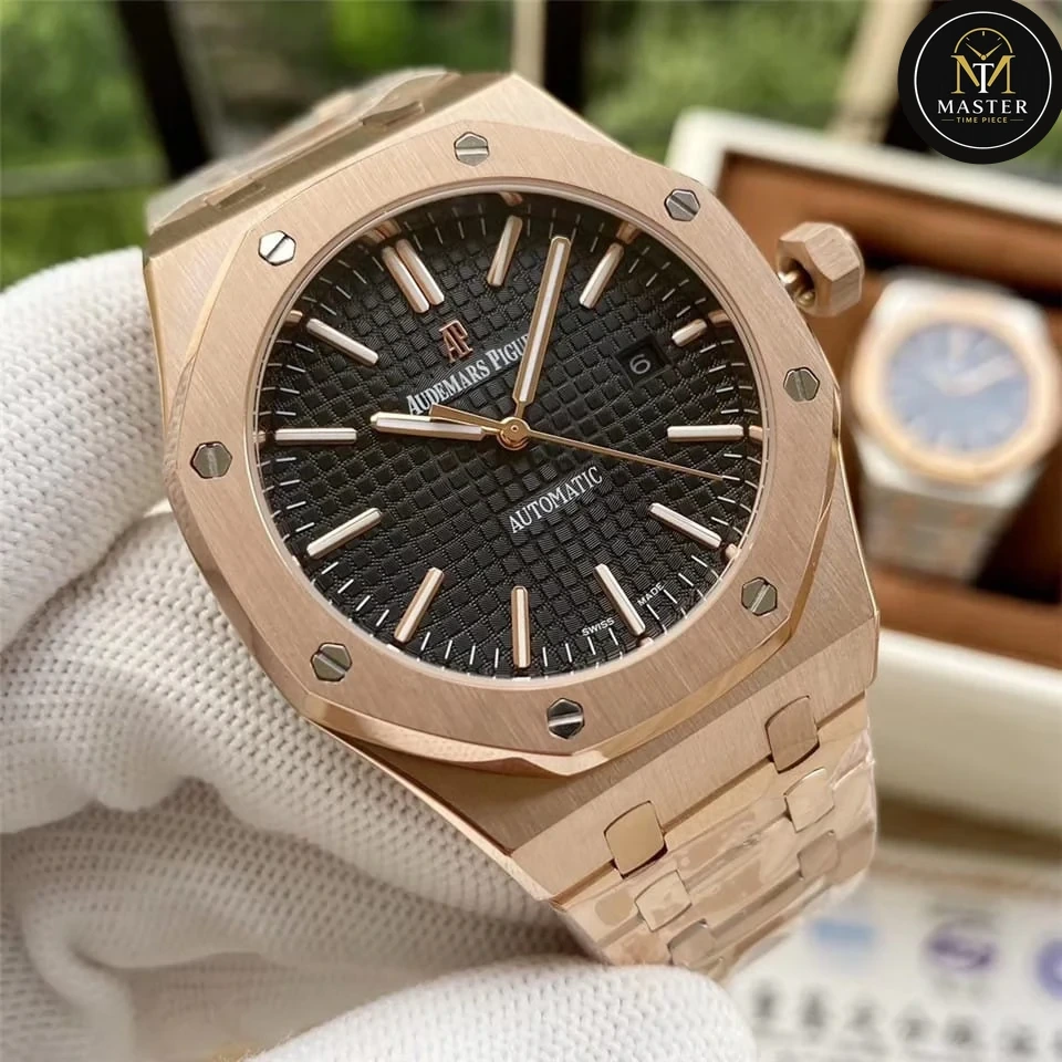 AP Audemars Piguet Black dial Rose gold Automatic- 41mm