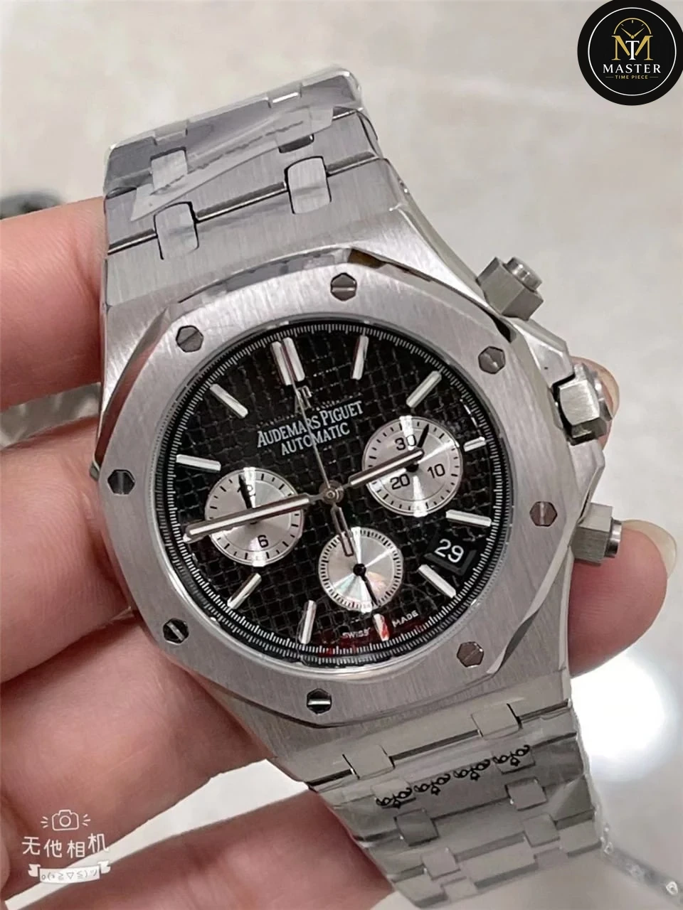 AP Audemars Piguet Black Dial Silver Stainless Steel- 42mm