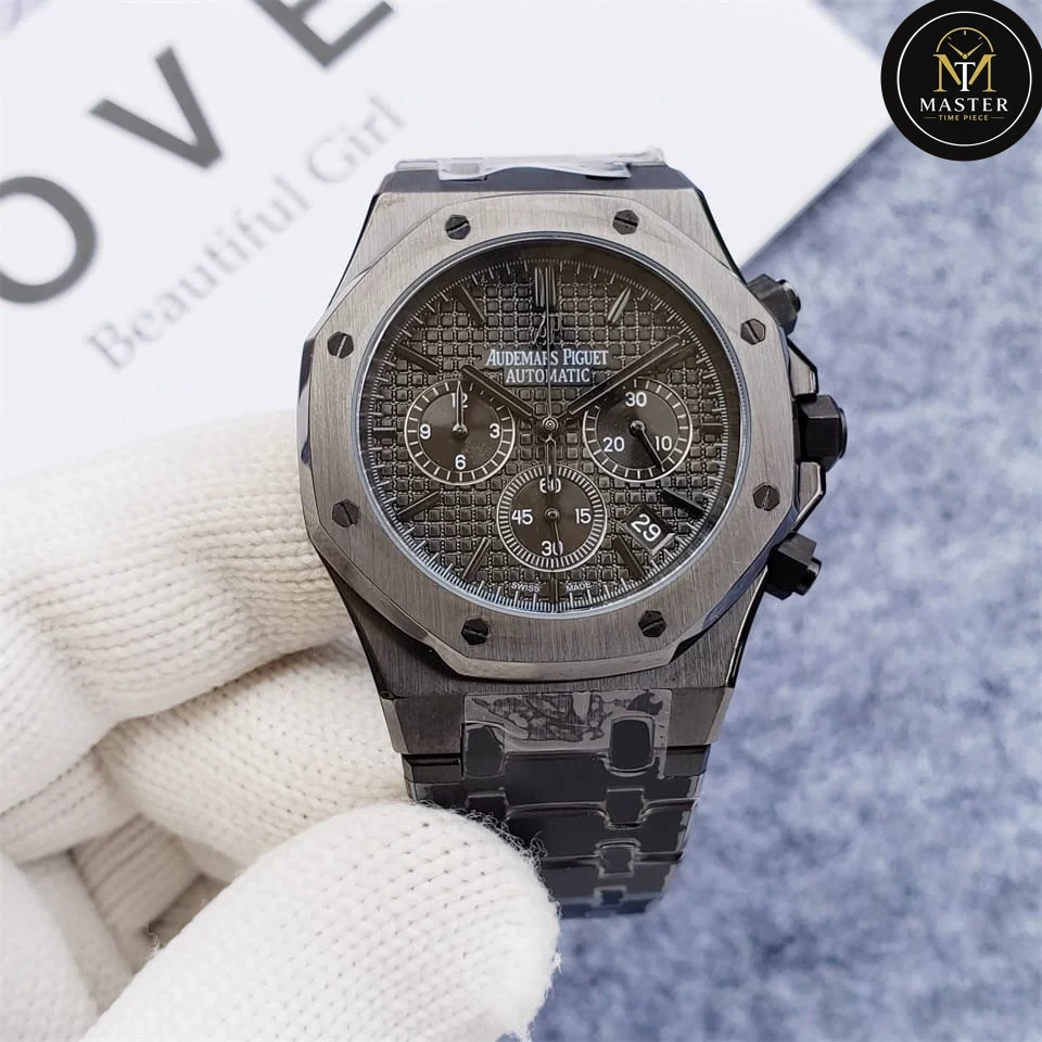 AP Audemars Piguet Black Stainless Steel Chronograph- 41mm