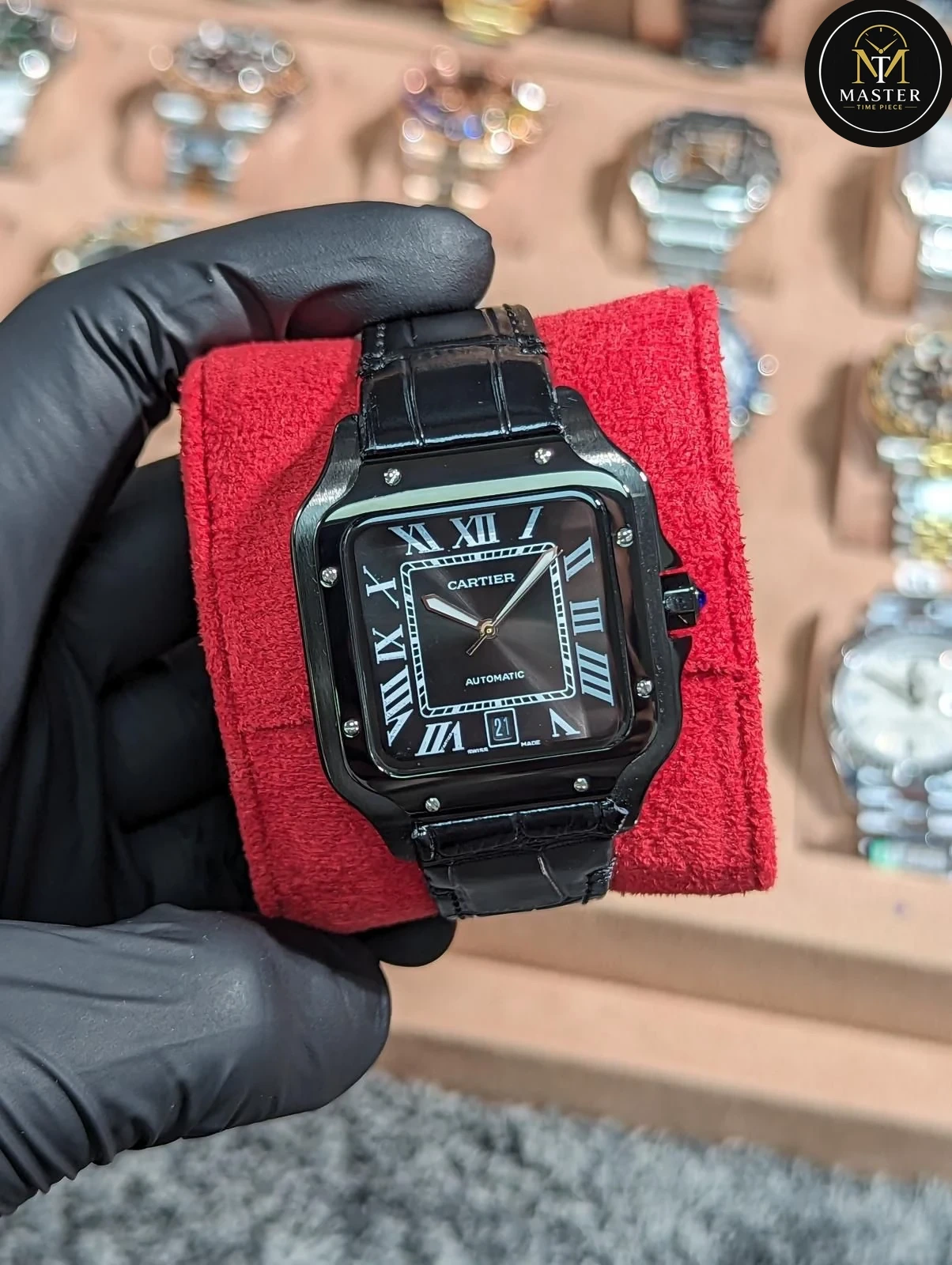 Santos Black Automatic Movement – 40mm vue 2