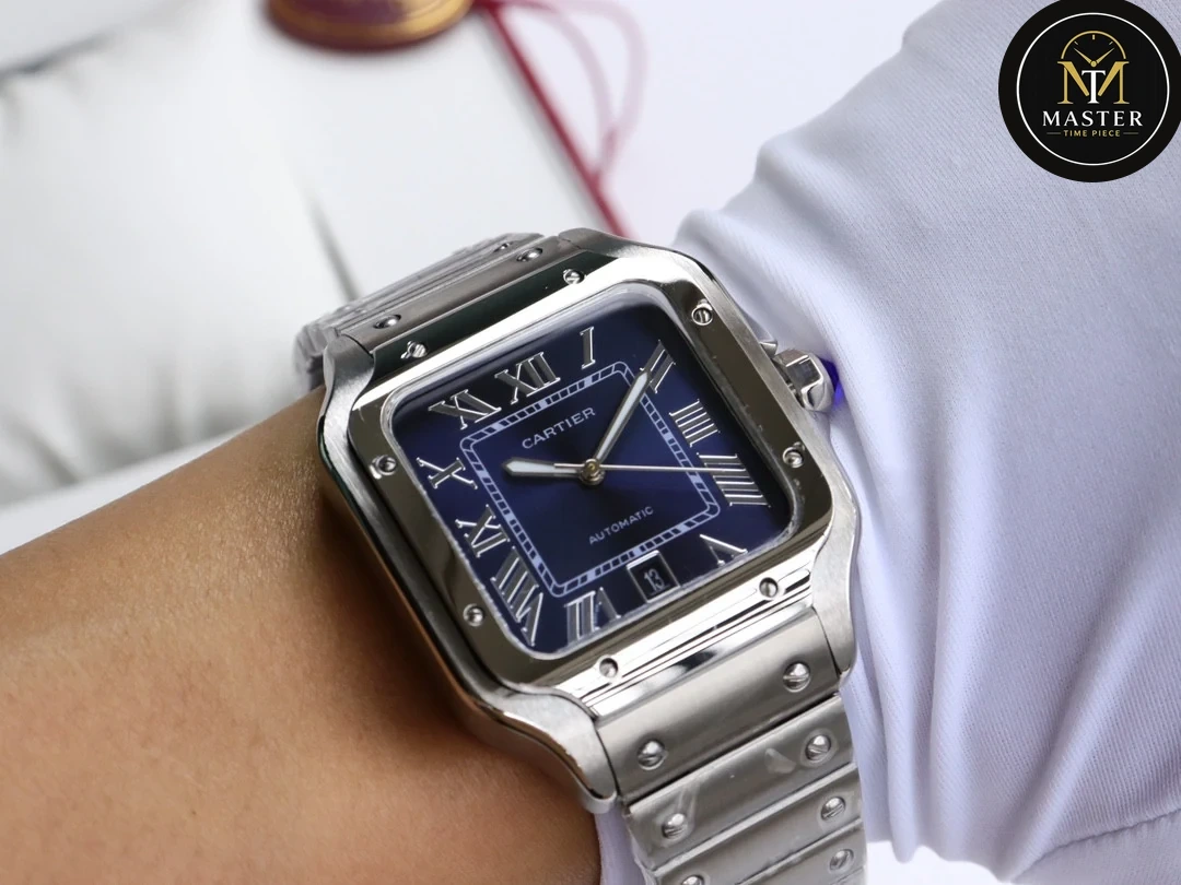 Santos Blue Dial Automatic Movement -40mm vue 3