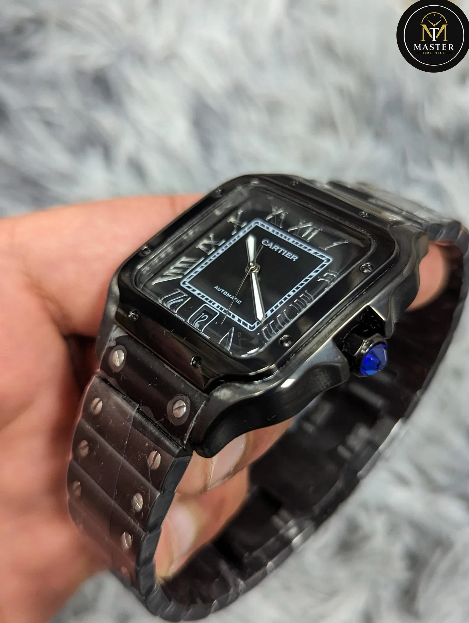 Santos Full black Automatic Movement -40mm vue 2