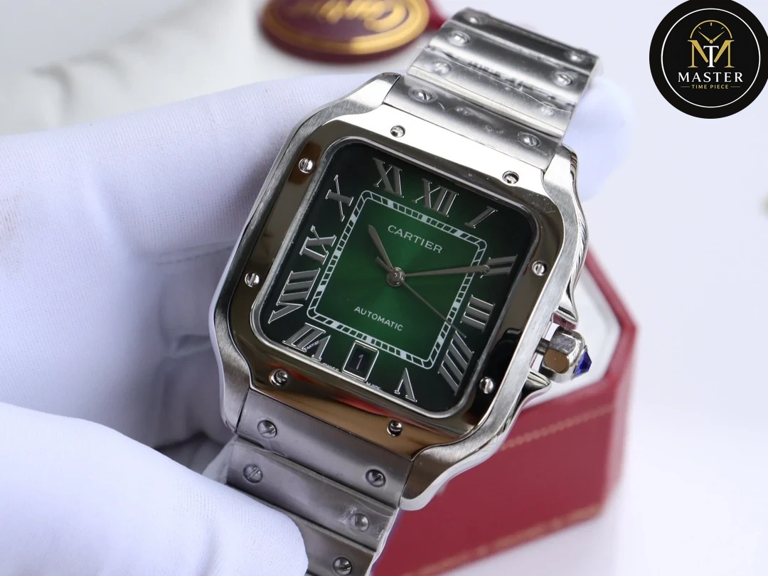Santos Green dial Automatic Movement – 40mm vue 4