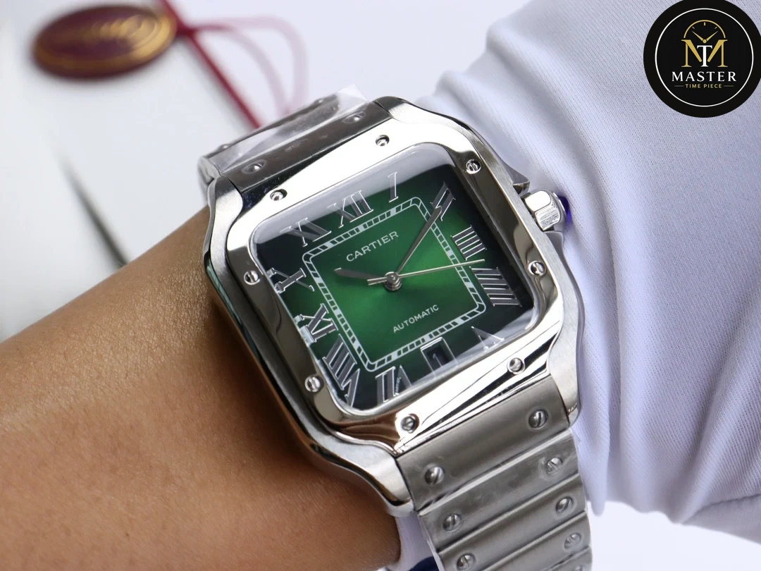 Santos Green dial Automatic Movement – 40mm vue 6