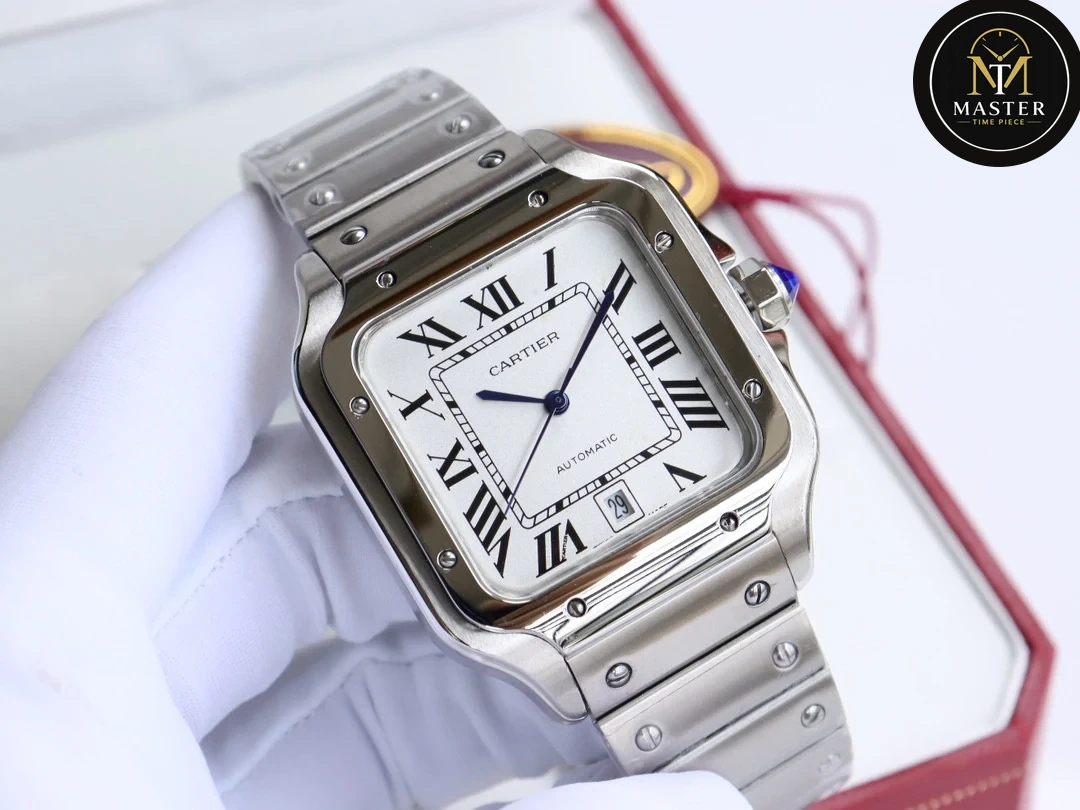 Santos White dial Automatic Movement -40mm vue 5