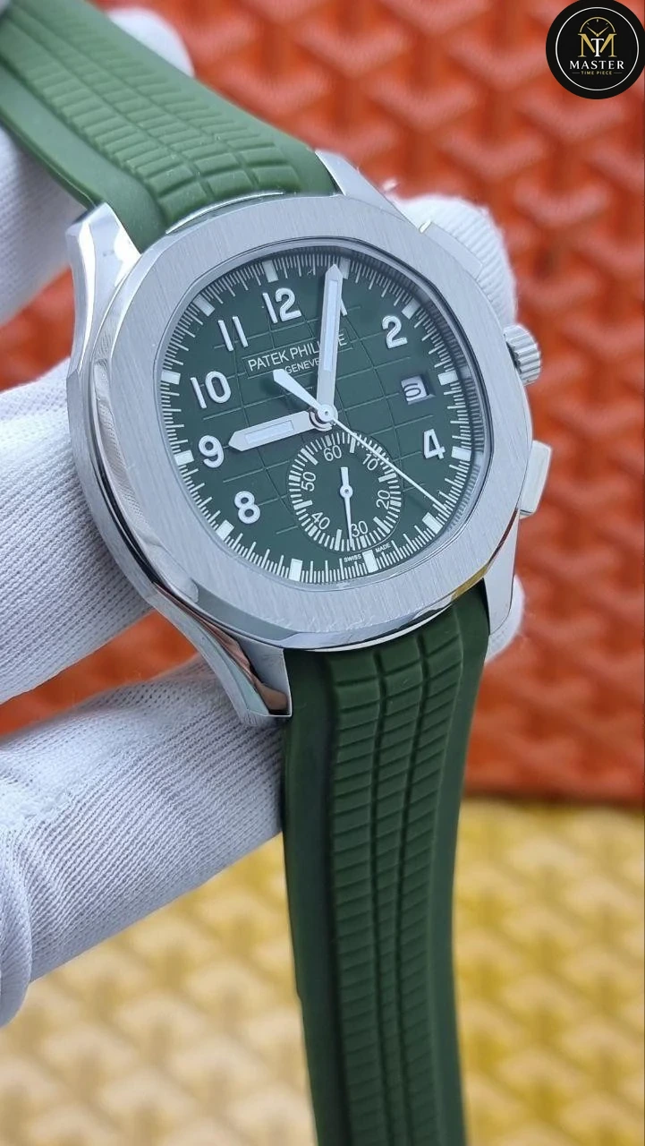 Green rubber strap Automatic- 40mm vue 4