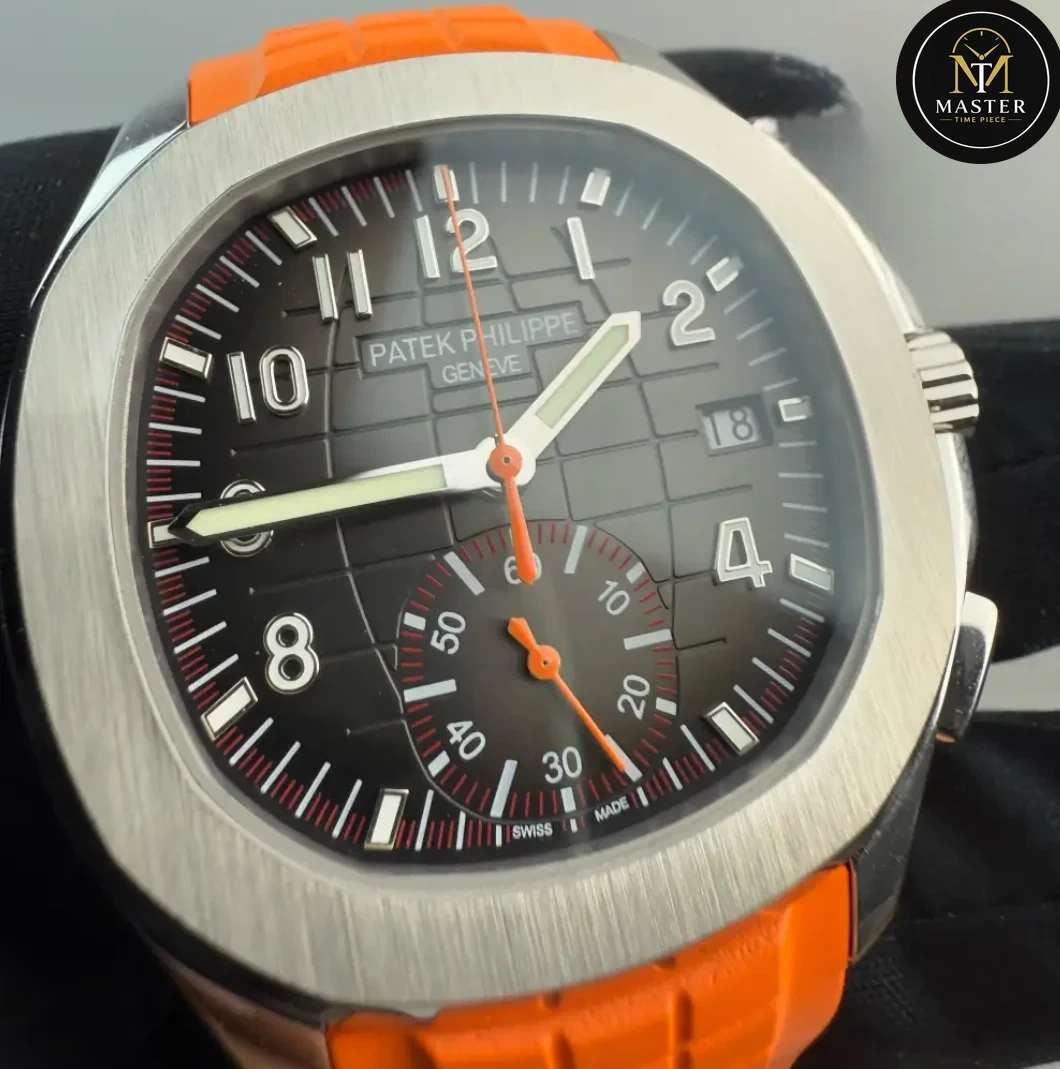 Orange Rubber Strap Automatic- 40mm vue 2