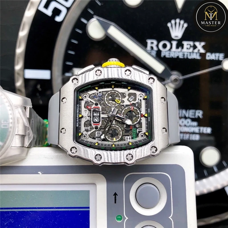 Automatic Grey Rubber strap RM vue 4