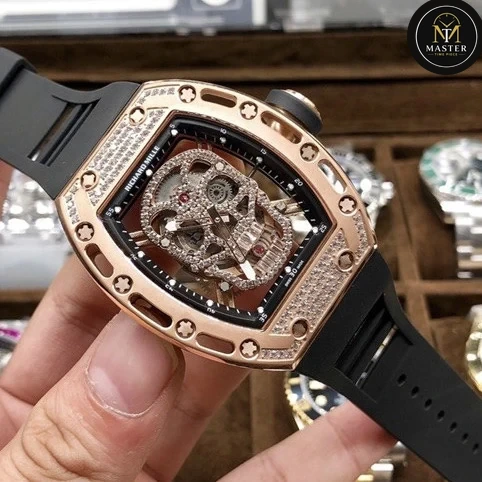 Automatic Movement Black Rubber strap RM