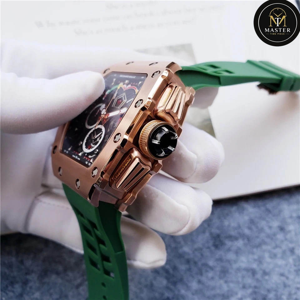Automatic Movement Green Rubber strap RM vue 4