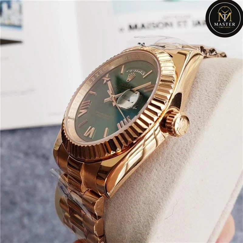 Daydate Rose Gold Green Dial Automatic – 40mm vue 3