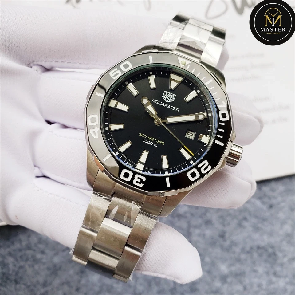 Aquaracer Black Dial Automatic movement- 43mm vue 3