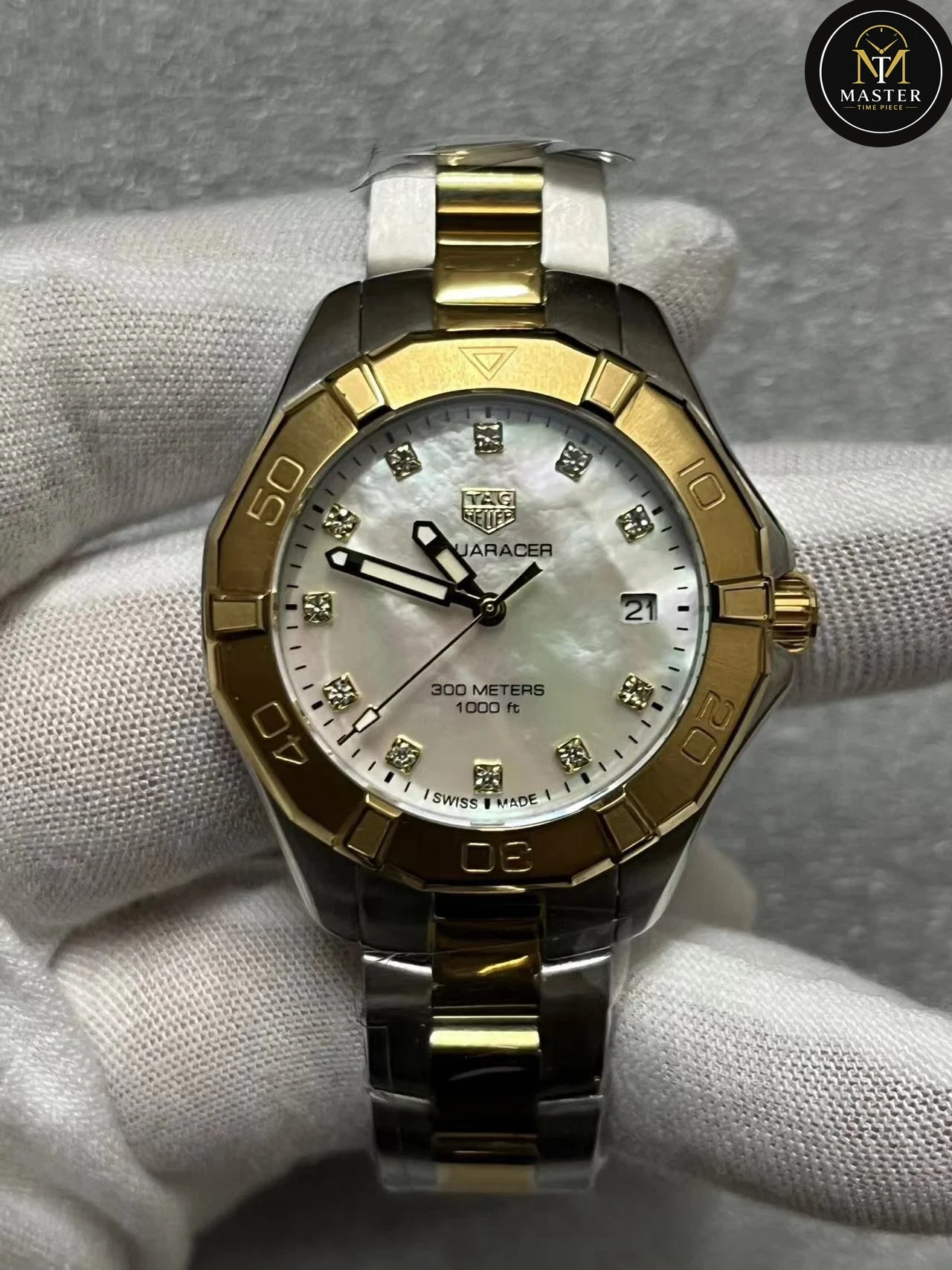 Aquaracer white mother-of-pearl dial- 34mm