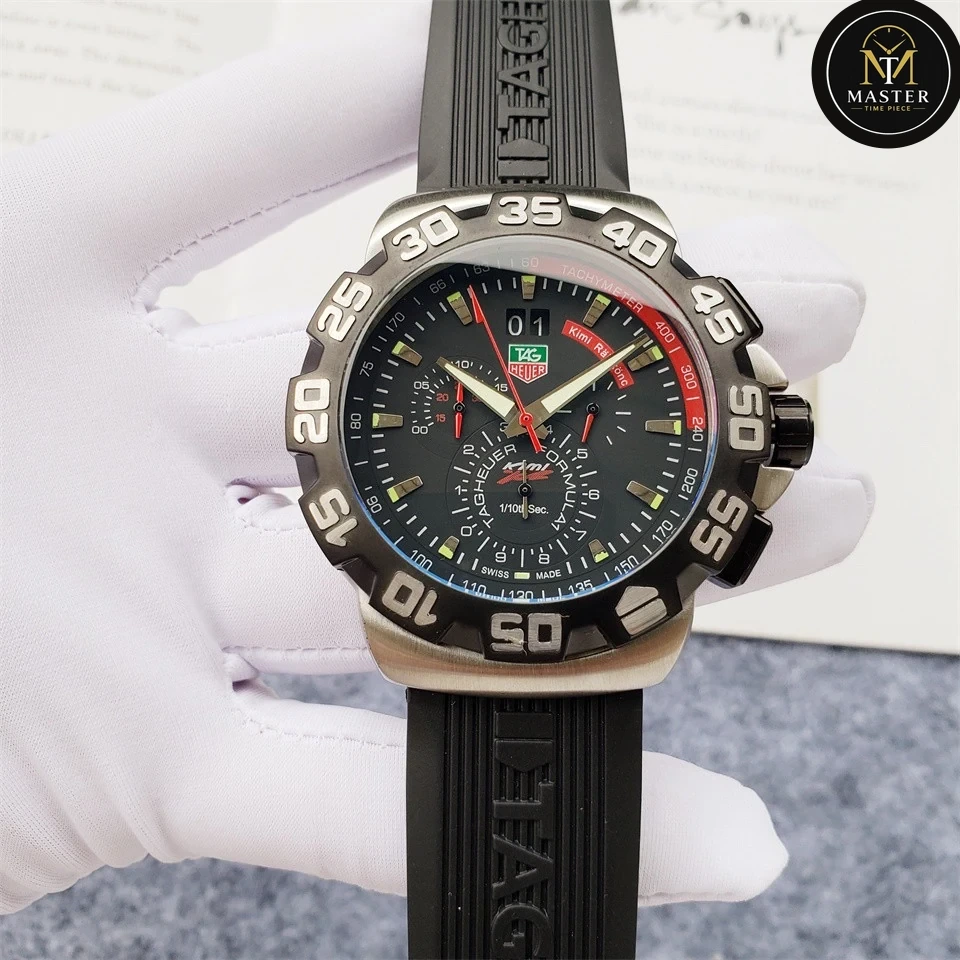 F1 black Rubber strap Chronograph- 44mm