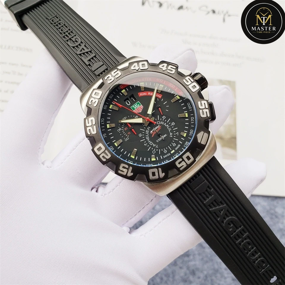 F1 black Rubber strap Chronograph- 44mm vue 2