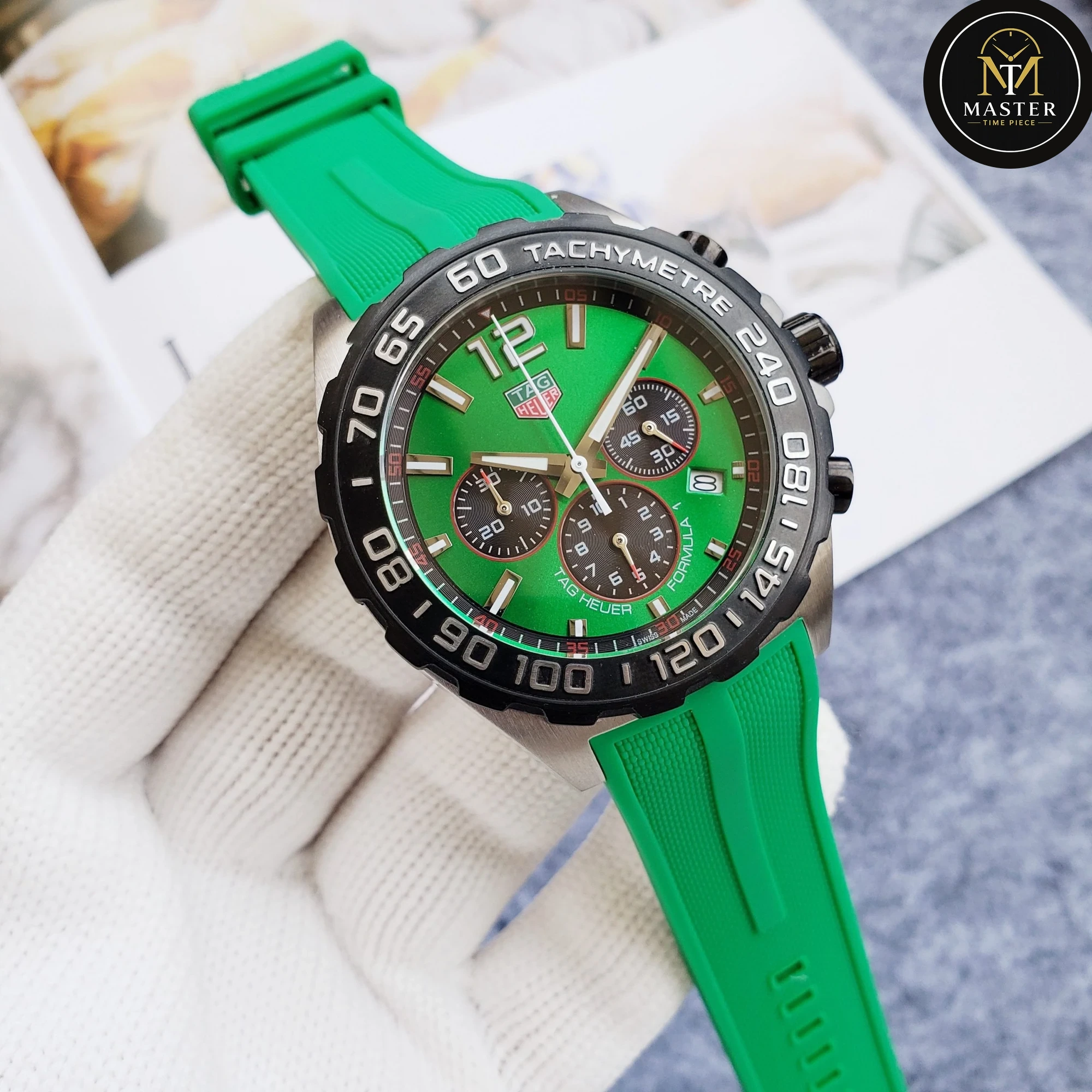 F1 Green Rubber Strap Chronograph – 43mm vue 2