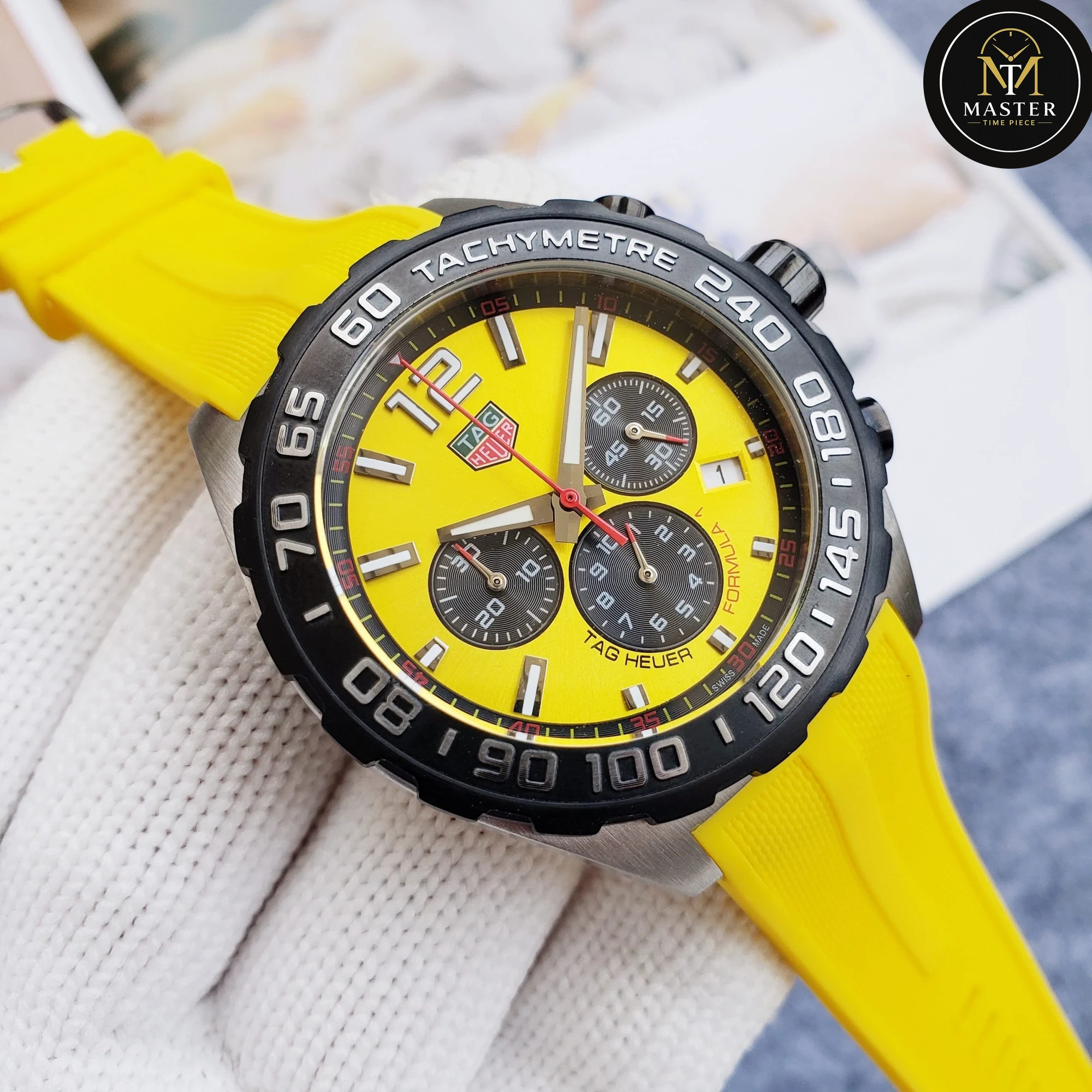 F1 Yellow Rubber Strap- 43mm vue 2
