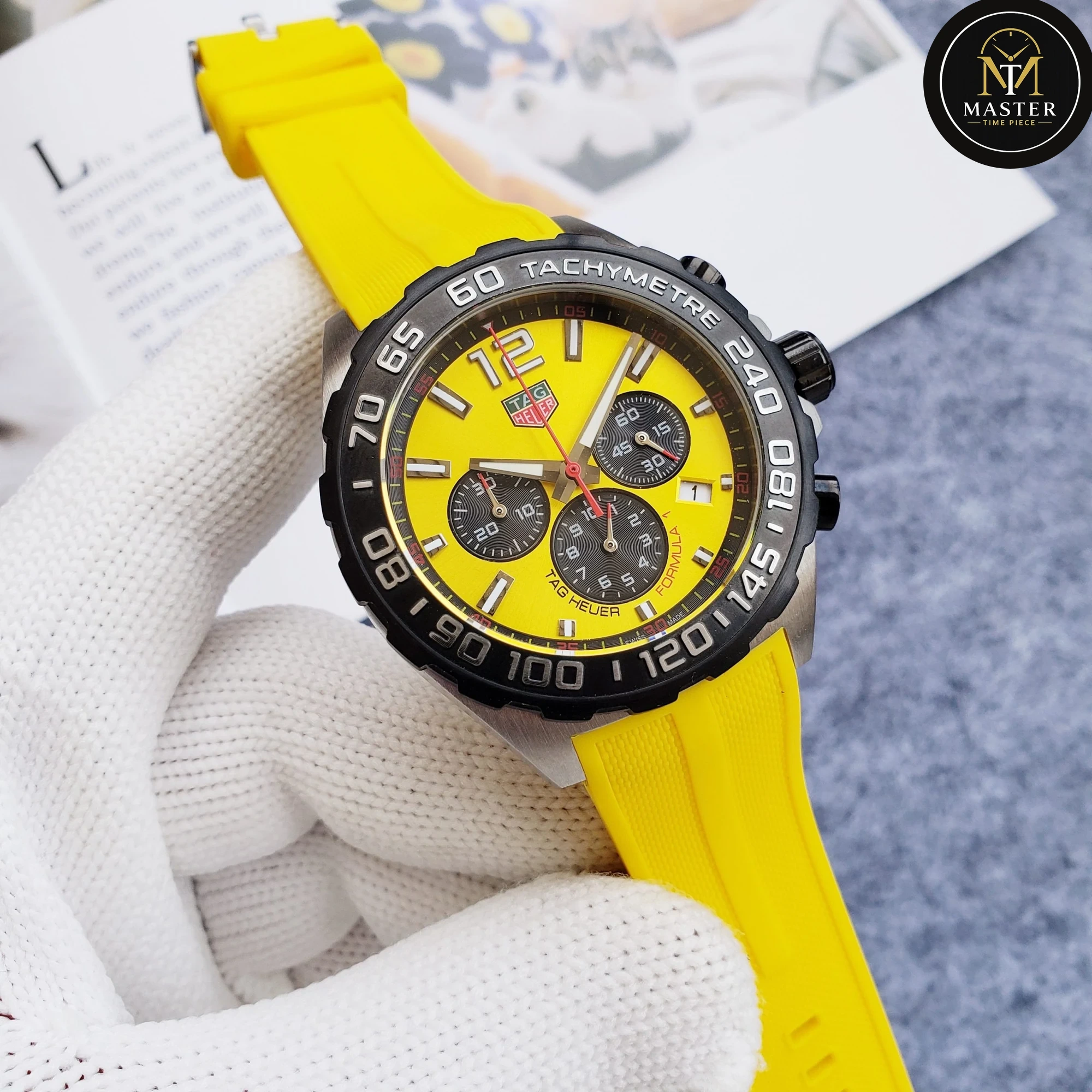F1 Yellow Rubber Strap- 43mm vue 3